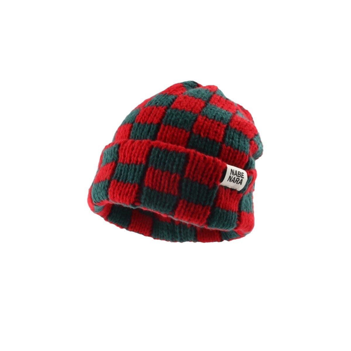 Autumn And Winter Warm Contrast Color Chessboard Plaid Woolen Cap