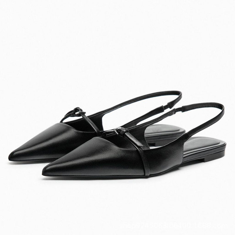 Women's Fashion Pointed Toe Toe Cap Strap Empty French Sandals