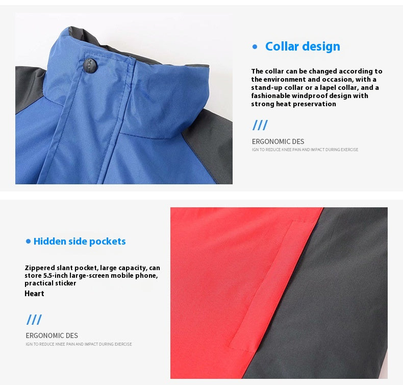 Men's And Women's Winter Fleece-lined Shell Jacket Outdoor Keep Warm