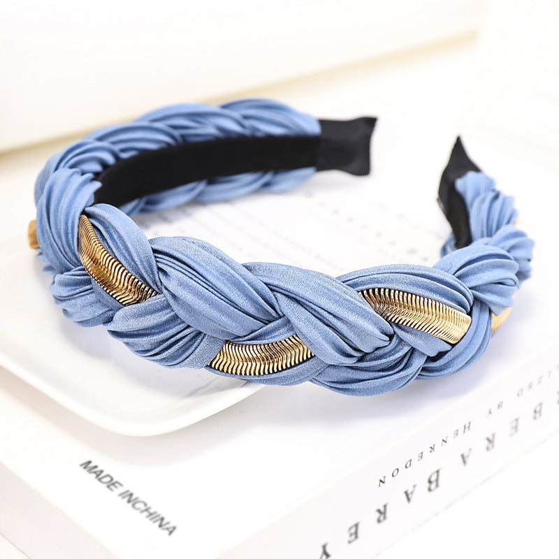 European And American Twist Braid Metal Chain Headband