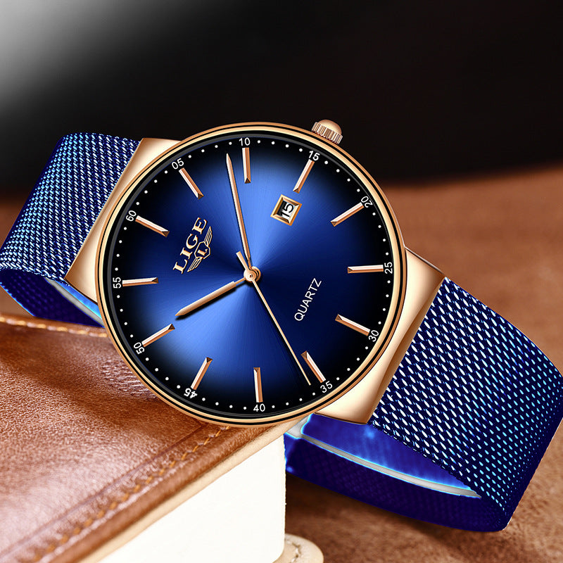 Waterproof multifunctional mesh strap watch