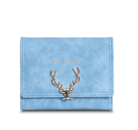 Wallet female cartoon deer short paragraph   wallet PU coin purse student small hand bag card package