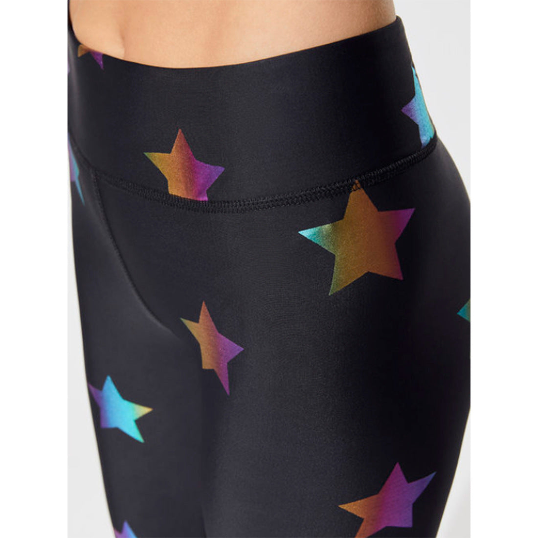 Women's Fashion Sports Colorful Five-pointed Star Print Bottoming Pants