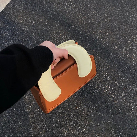 New Cute Clay Handbag Women's Contrast Color Messenger