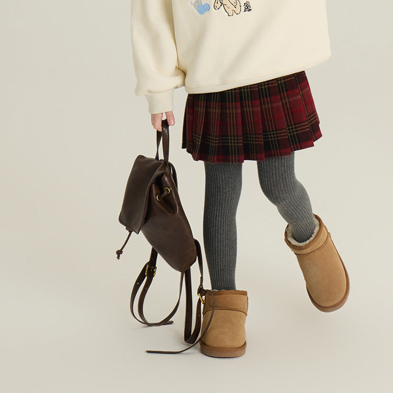 Girls' Pure Color Minimal Versatile Skirt