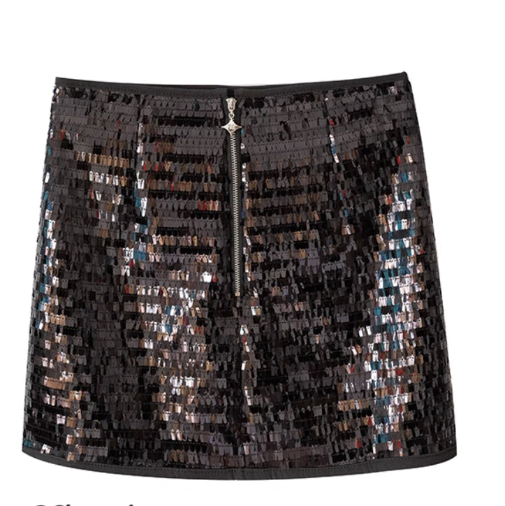 Heavy Industry Glitter Hot Girl High Waist Skirt