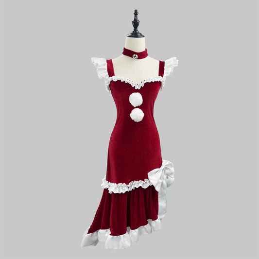 Original New Arrival Hip-Hugging Outfit French-Style Dress Christmas Performance Costume