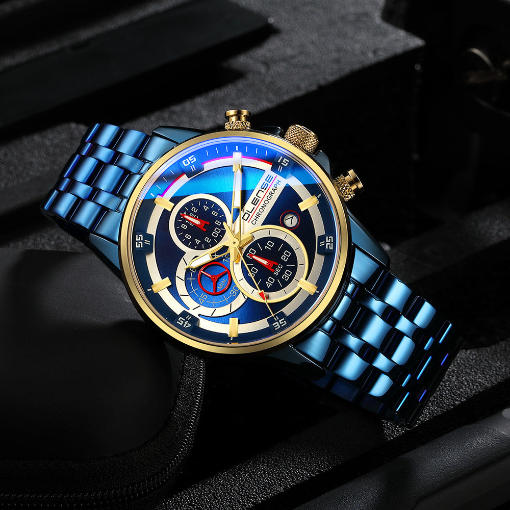 Stainless Steel Quartz Six-hand Fashion Watch