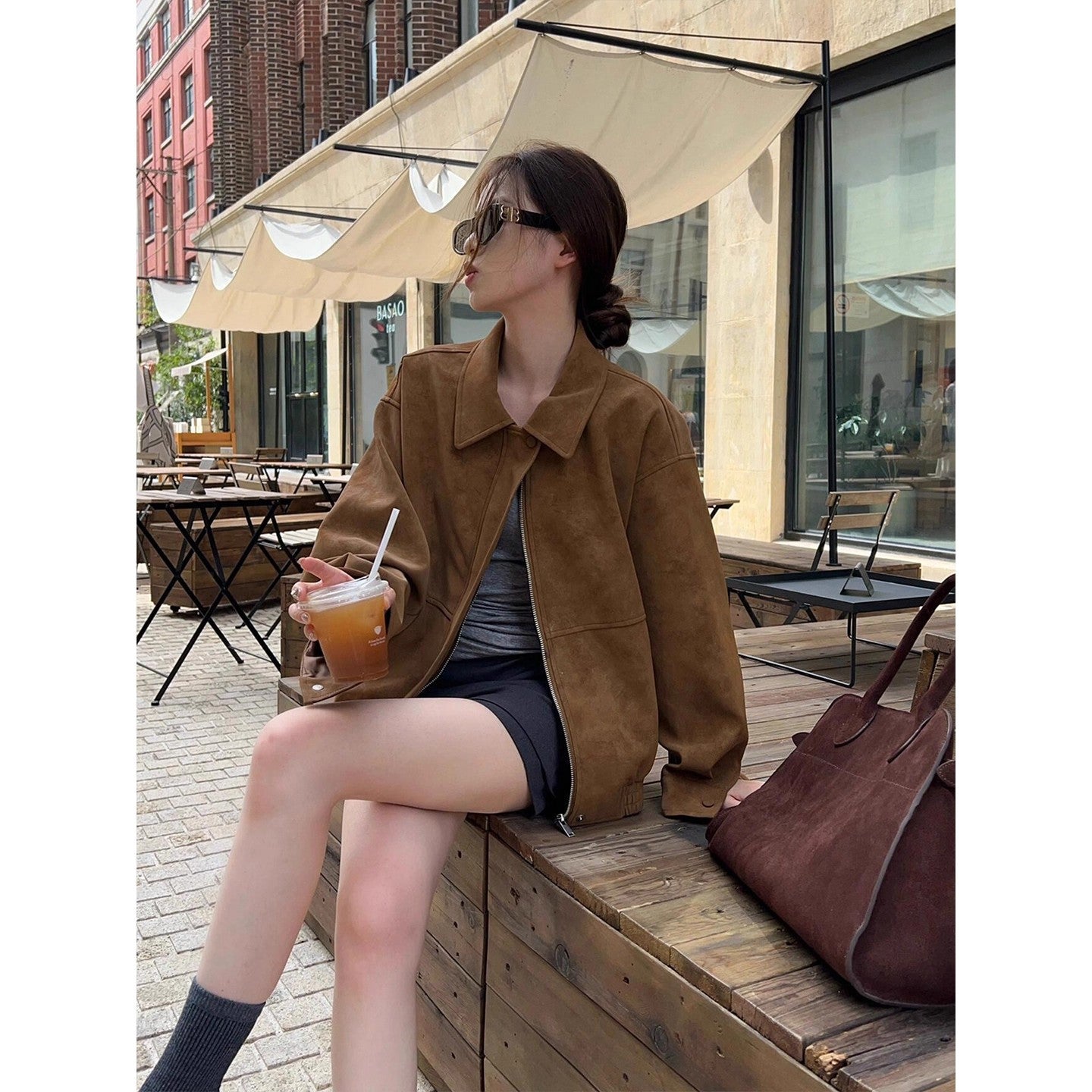 Premium Small Stand-collar Loose Casual Jacket Top