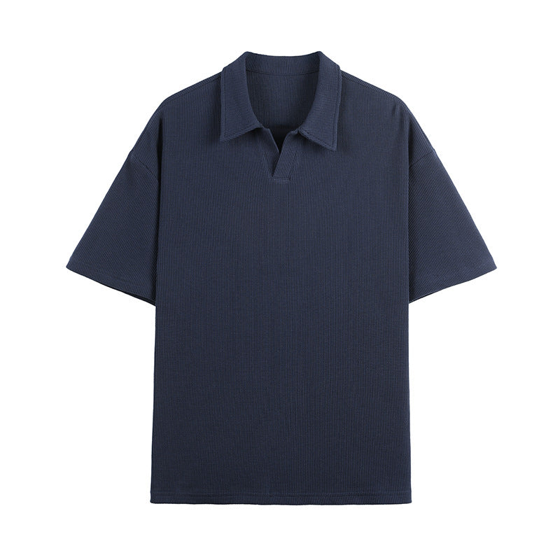 Fashion Simple Polo Shirt Loose Comfortable Men's T-shirt