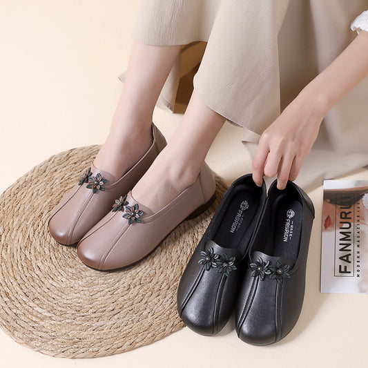 Comfortable Soft Mom Shoes Retro Ethnic Style For Middle-aged And Elderly
