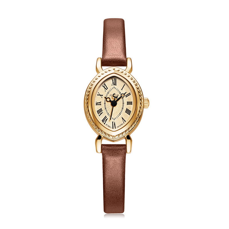 Oval Belt Quartz Movement Waterproof Compact Fashion Watch