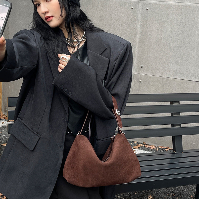 Women's Bag New Niche Suede Underarm Baguette