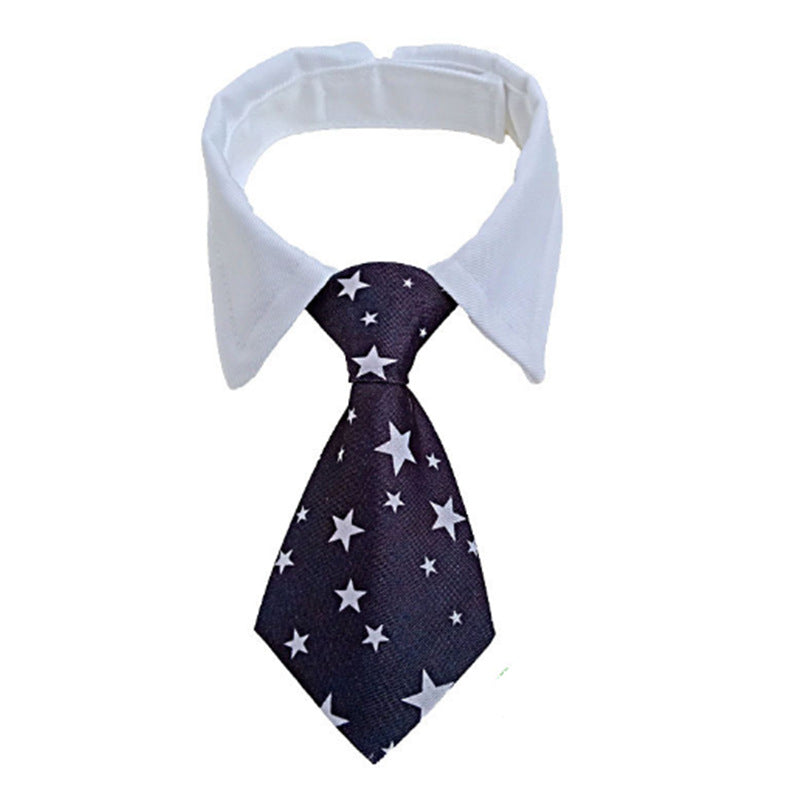 Pet Striped Tie Dog Teddy Bow Tie Scarf Blouse Collar