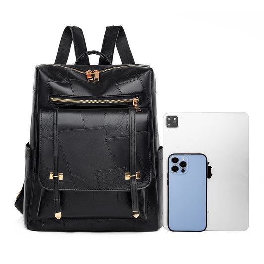 Retro Women's Backpack New High-grade PU Soft Leather Dual-use