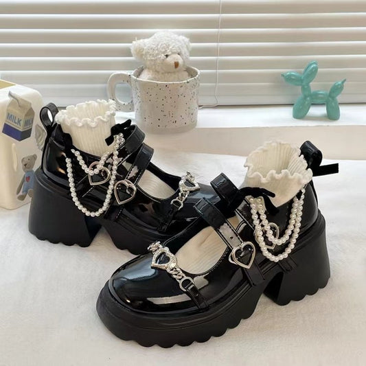 British Style Platform Loafers Increased Fashion Shoes Female