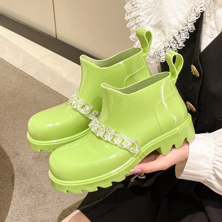 Women's Outerwear Fashion Chain Platform Rain Boots
