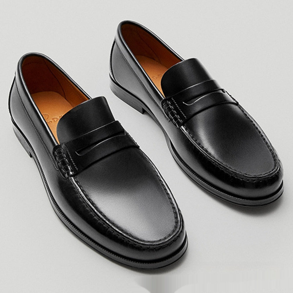 Retro Kalveskindsloafers til Mænd Håndlavet Slidstærkt Læder