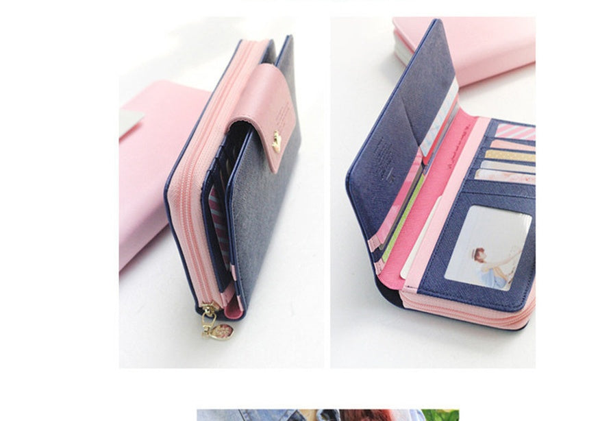 Mobile phone bag spot long zipper coin purse ladies retro bills clip clutch bag
