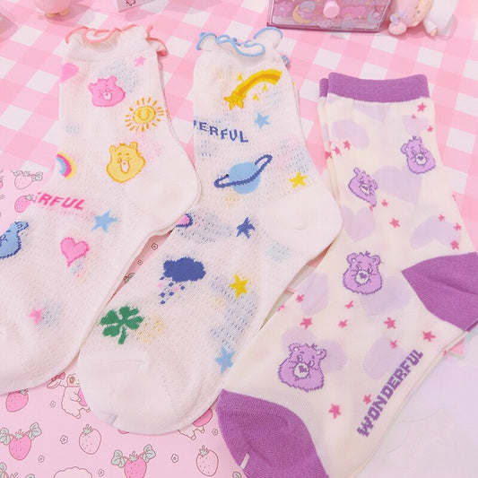 Cartoon bear socks