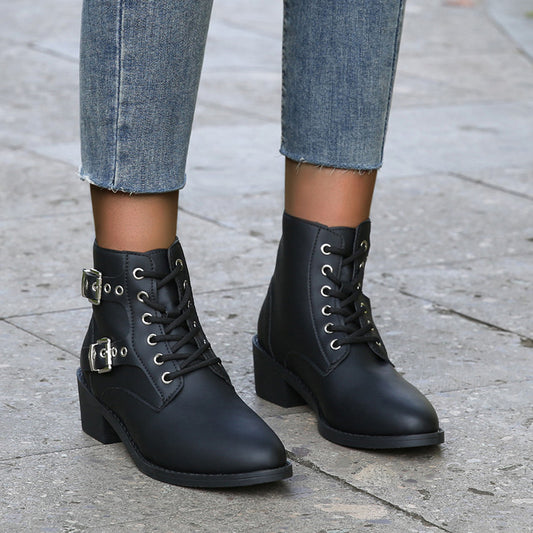 Women's Fashion Casual Western Denim Ankle Boots