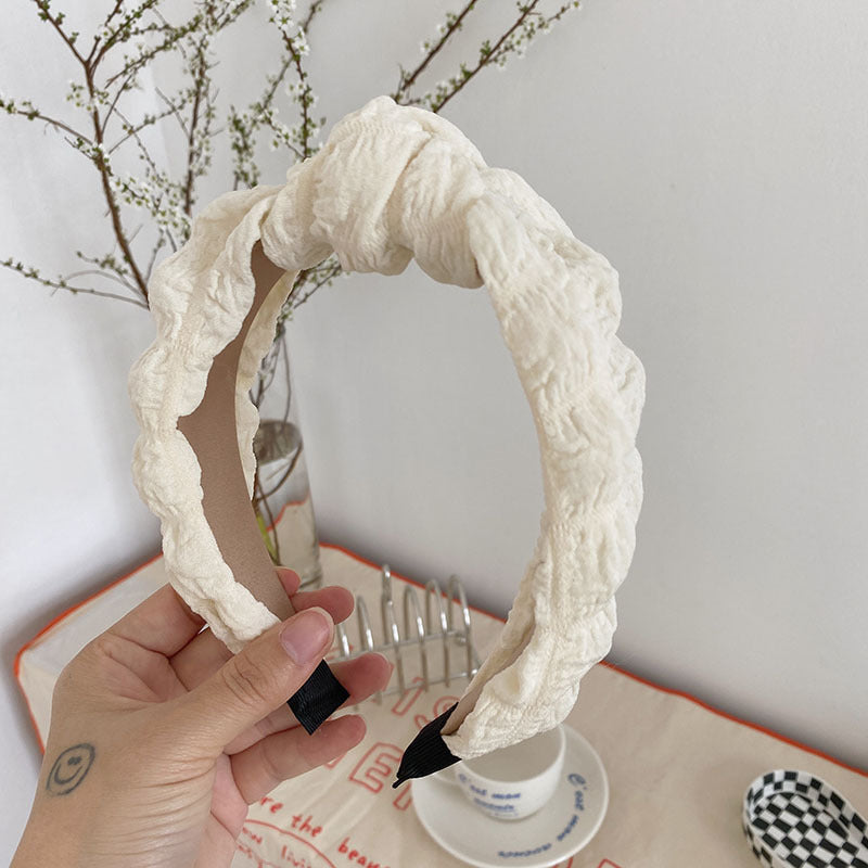 New Simple Pleated Knotted Face Wash Cute Headband