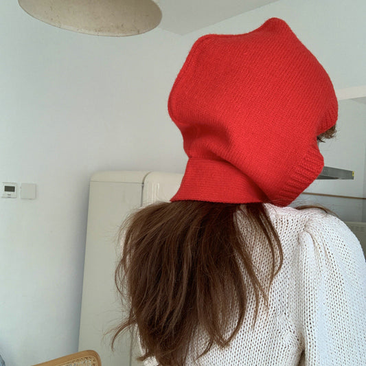 Warm Neck Protector Solid Color Hooded Hat