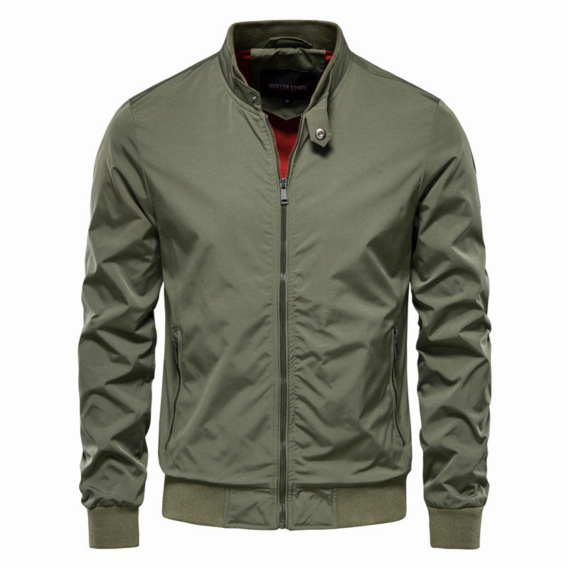 Autumn Stand-Up Collar Mens Casual Korean-Style Jacket