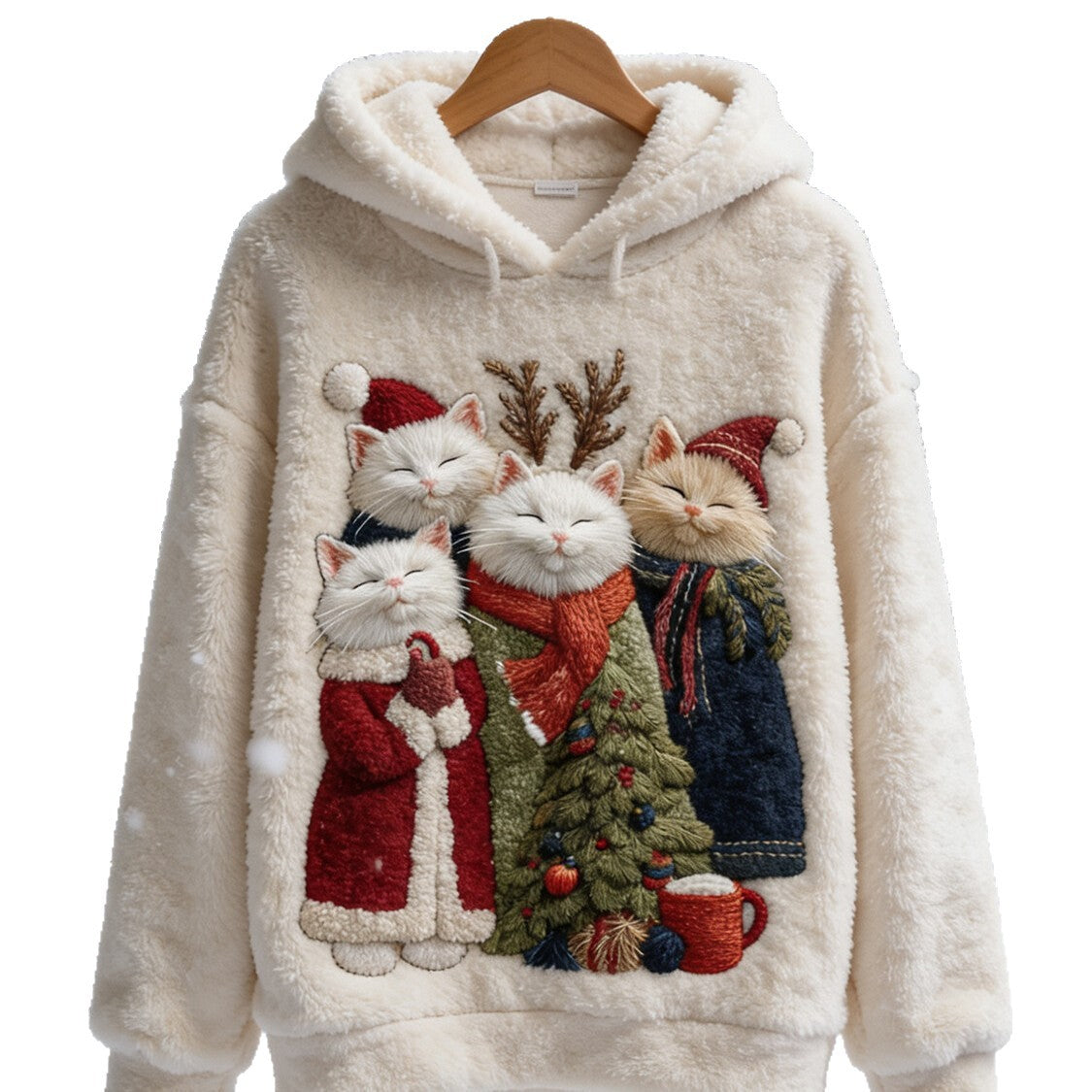 Womens Printed Hoodie Solid-Color Hooded Sweatshirt Top