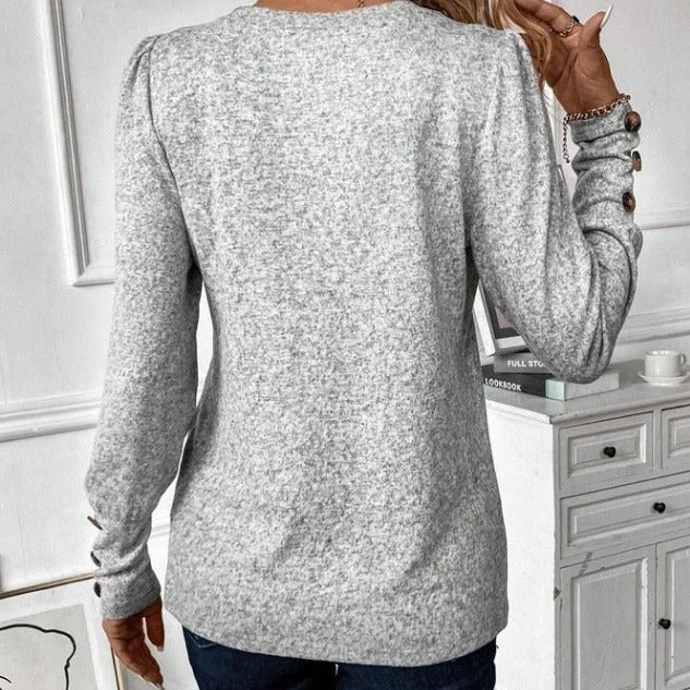 Rundhals Langærmet Clinch Løs Sweater