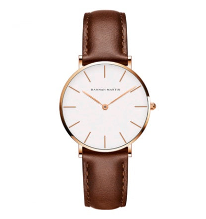 ladies simple watch waterproof Korean white belt student watch 36mm