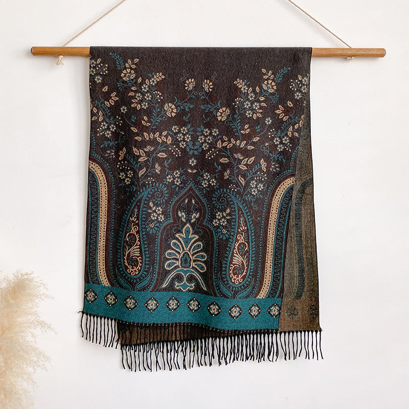 Ethnic-style Cashew Flower Shawl Scarf