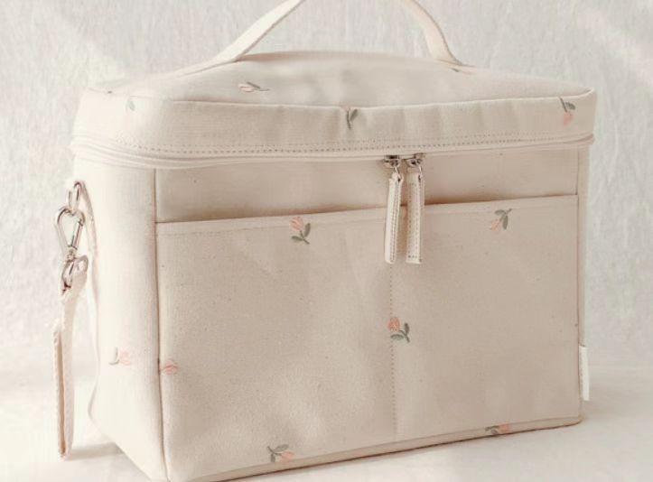 Embroidered Bear Insulated Baby Stroller Storage Bag