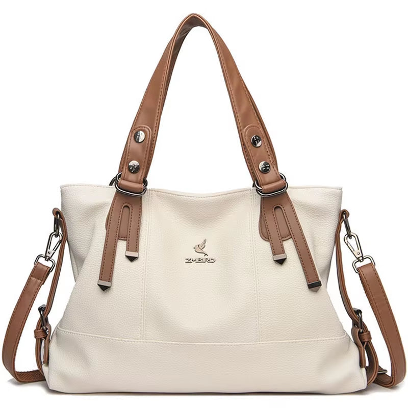 Designer Leather Crossbody Handbags for Women - Luxury Large Capacity Shoulder Tote Bags