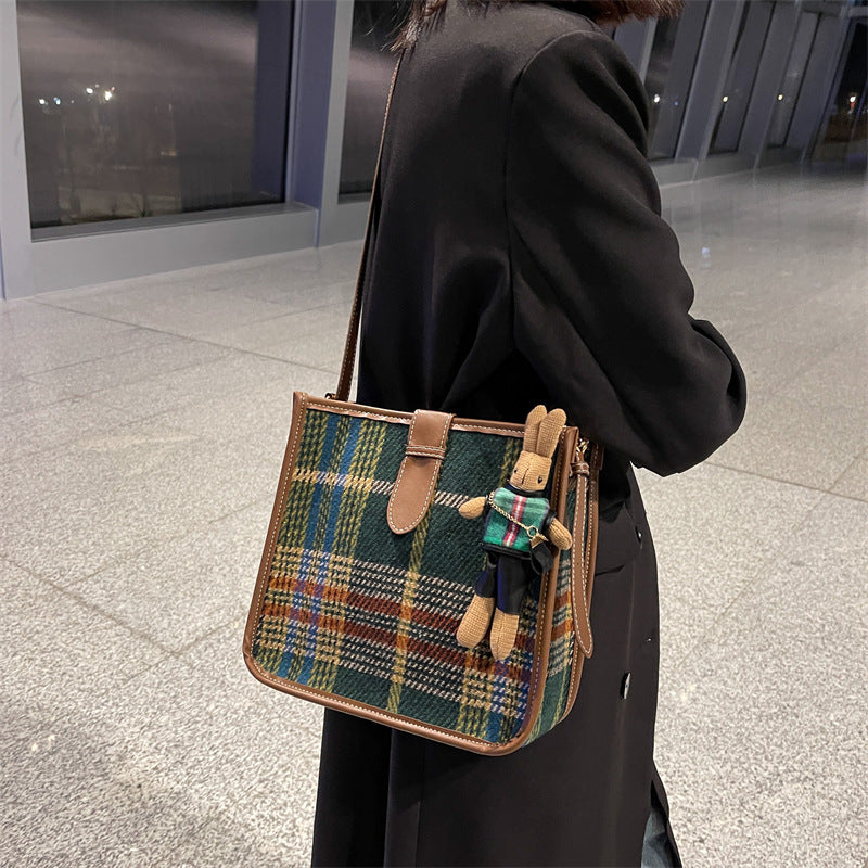 Women's Retro Plaid Crossbody Fashion Bag