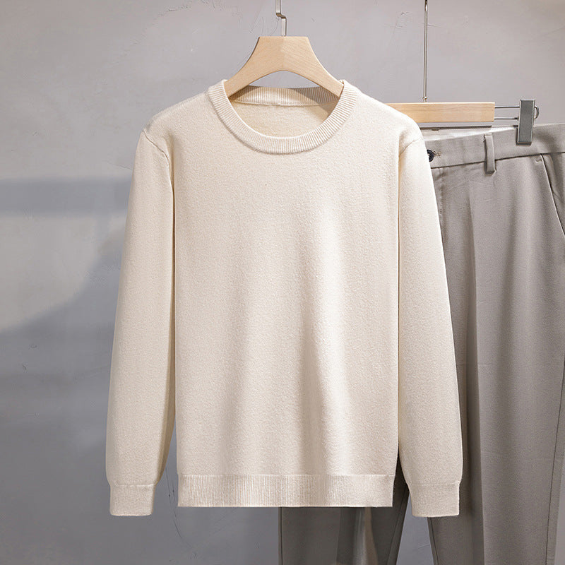 Mens Loose-fit Oversized Crew-neck Knit Sweater