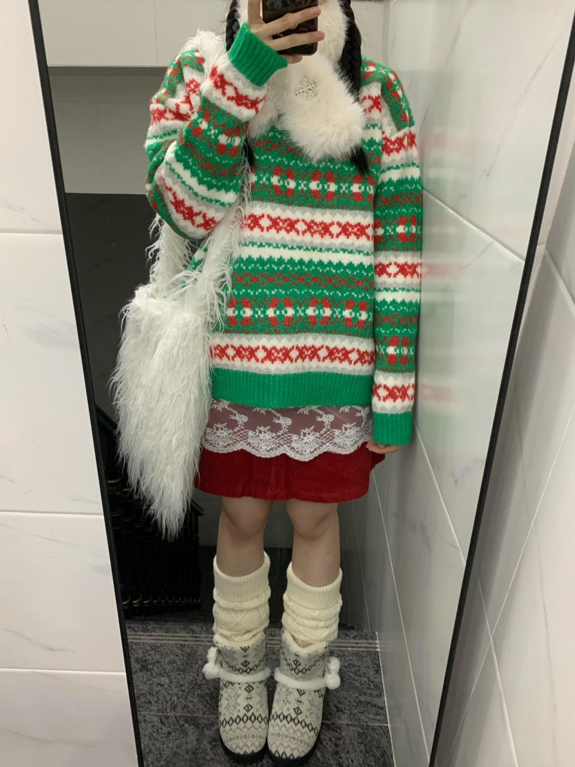 Vintage Fairisland Jacquard Christmas Sweater