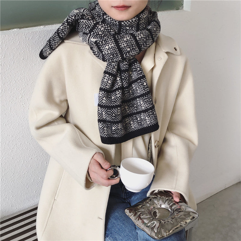 Thick And Warm Couple Woolen Knitted Scarf