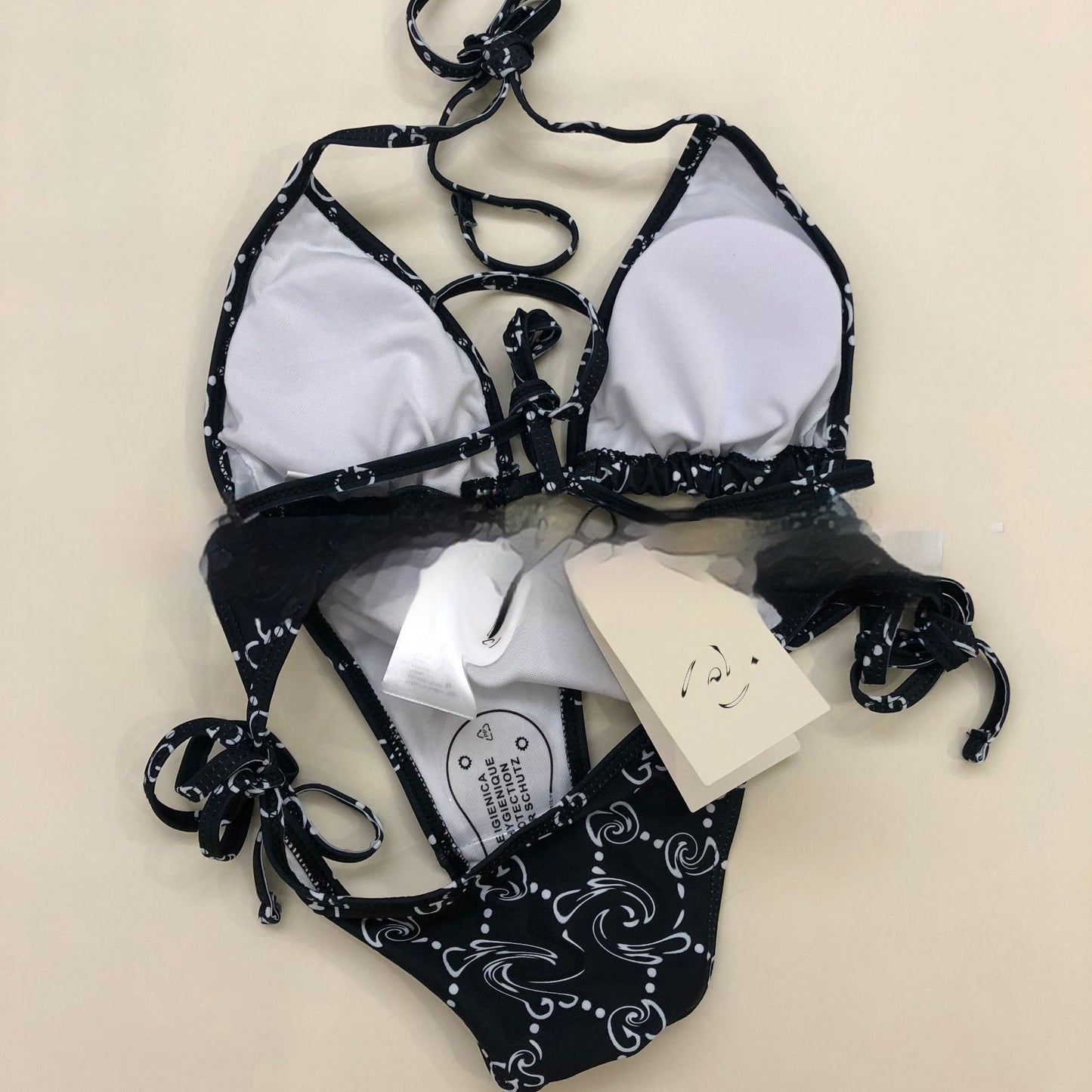 Lace-up Bikini One-piece Swimsuit With A Backless Design
