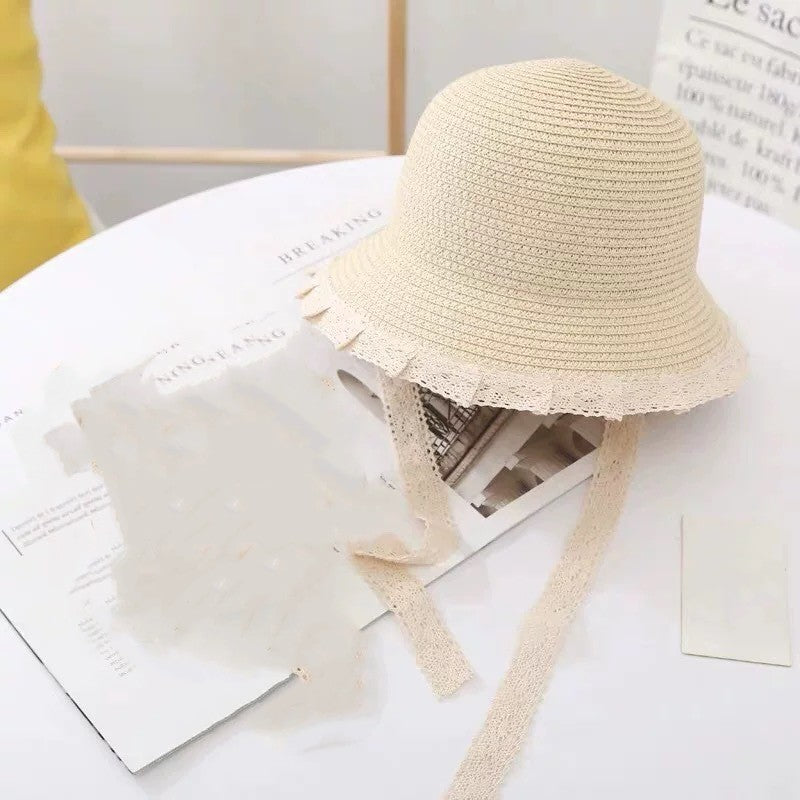 Summer Beach Sunshade Parent-Child Big Brim Straw Hat Bag Set