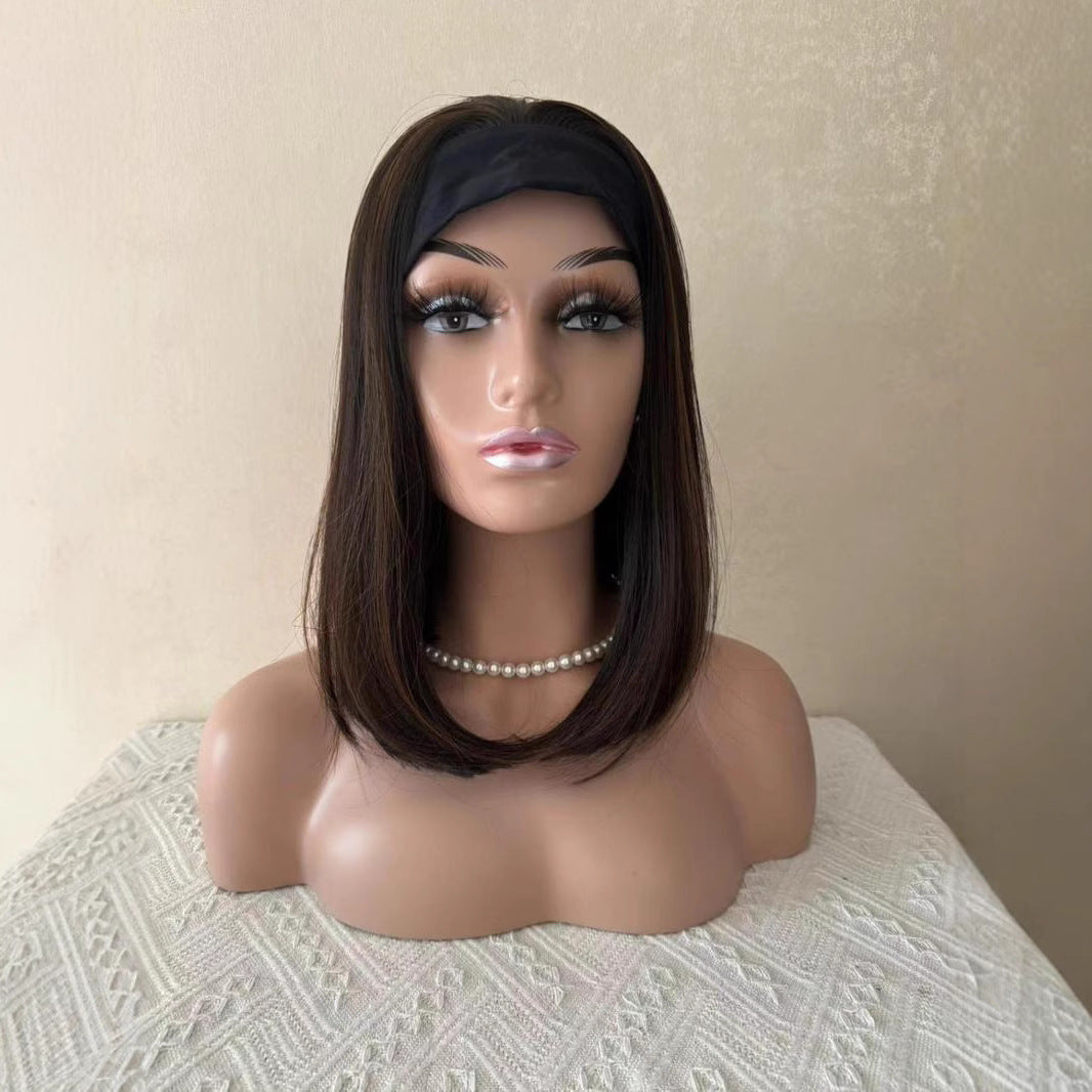 Lady's Brown Lace Wig With Inner Layer Gradient