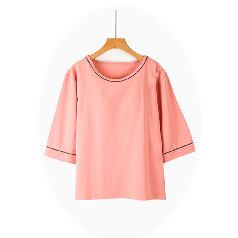 Cup Integrated Three-quarter Long-sleeved T-shirt Casual Home Wear
