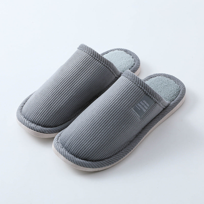 Cotton slippers female warm cute plush couple home
