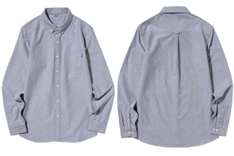 Autumn And Winter Men's Long-sleeved Casual Solid Color Shirt