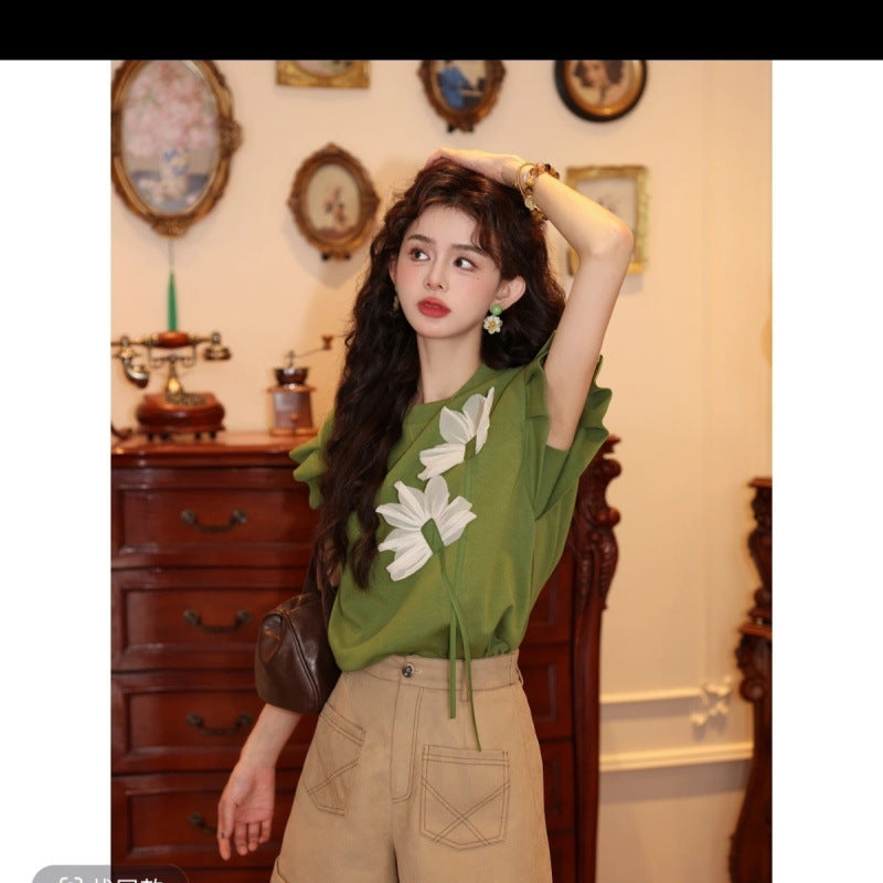 Summer New French-Style Short-Sleeve T-Shirt For Women