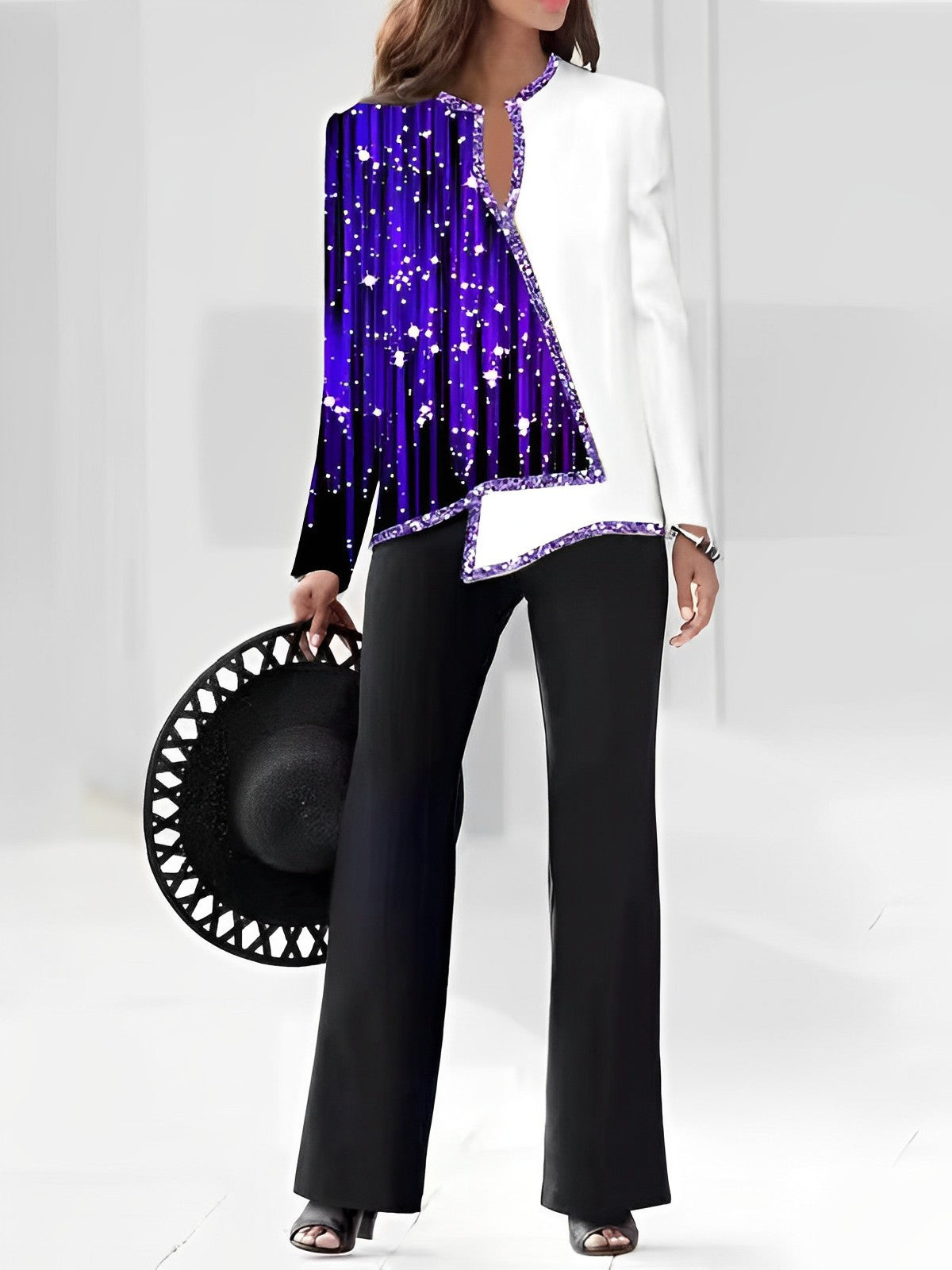 Women's Fashion 3D Digital Printing Shirt And Trousers Suit