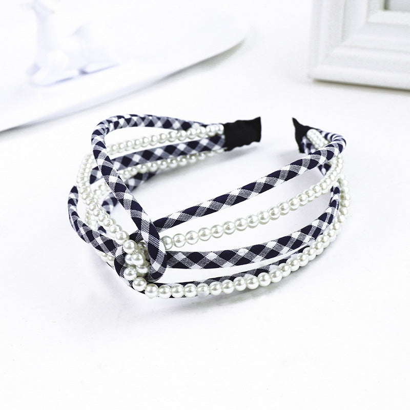 Net Celebrity Popular Hair Band Wave Dot Solid Color Cloth