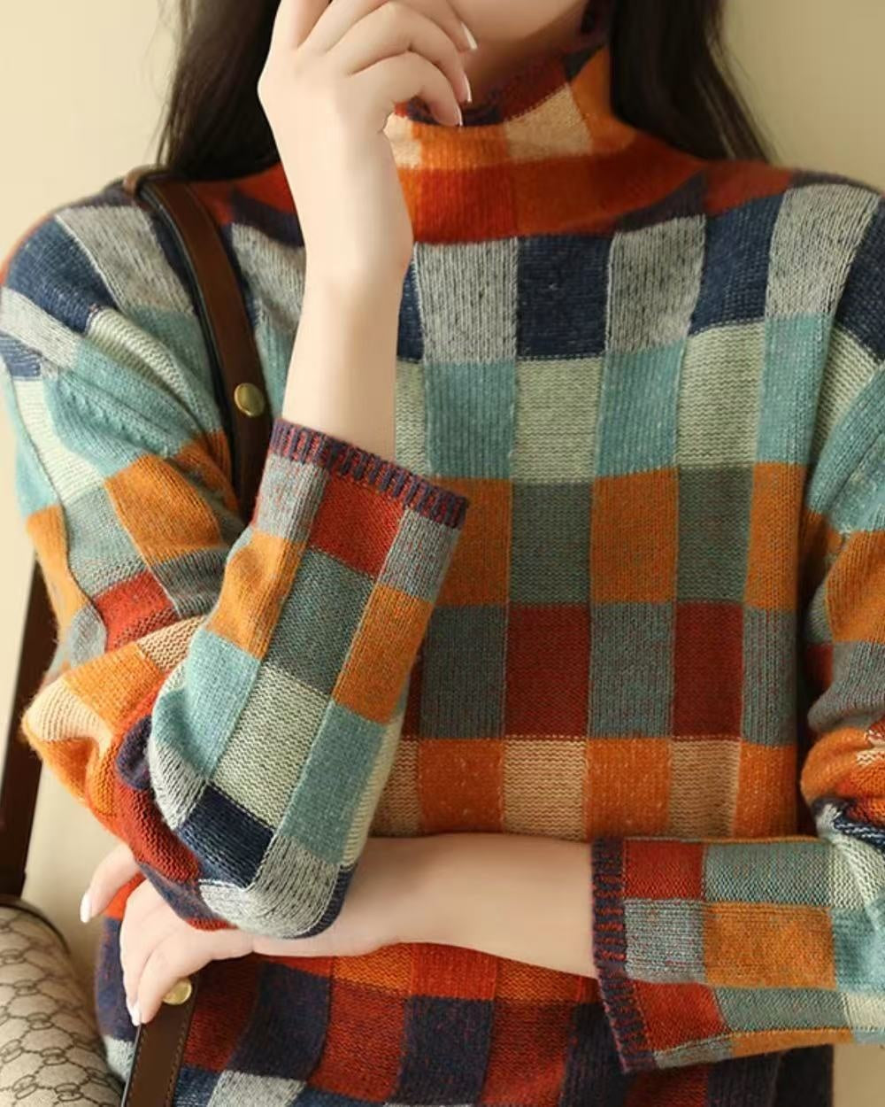 Women's Christmas Printed Turtleneck Sweater