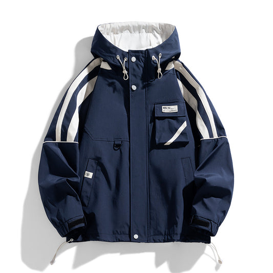 Coat Men's Hooded Work Clothes Casual Loose Teen Trendy