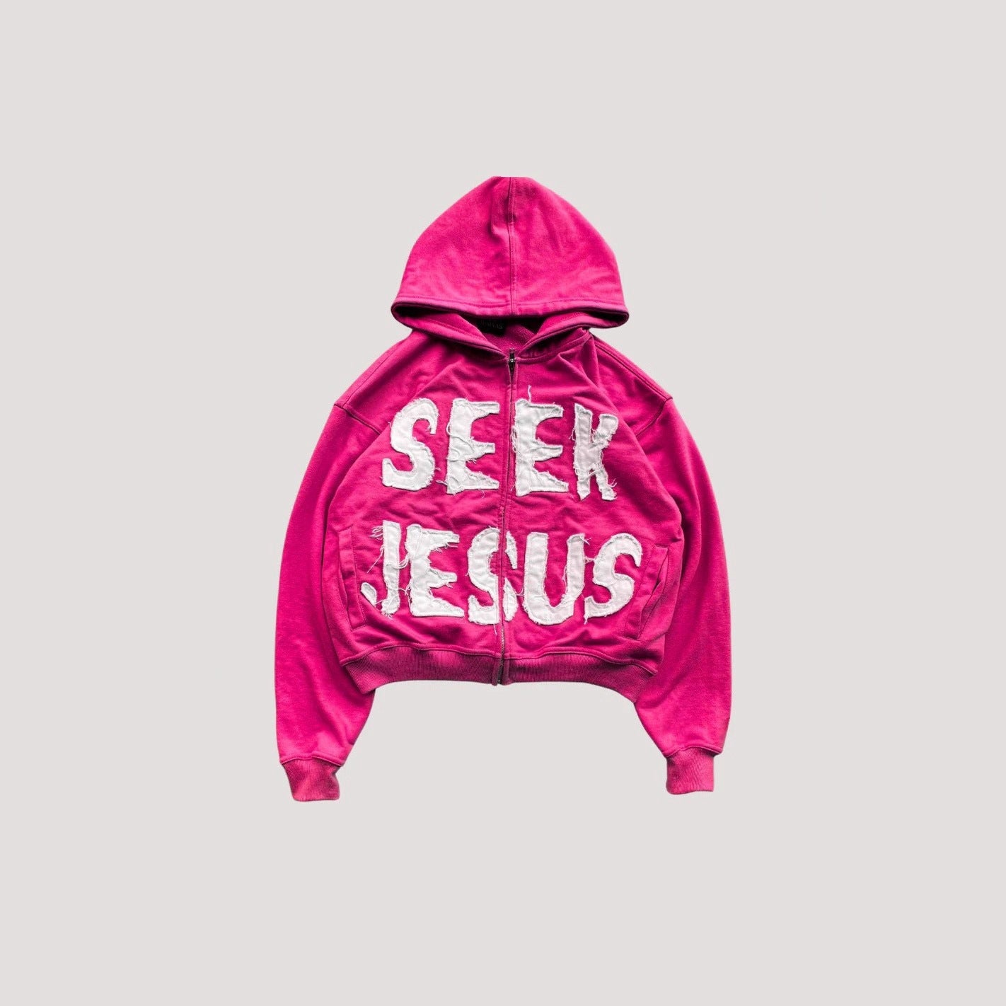 European And American Style Letter Printed Hoodie Zipper Cardigan Loose Hip Hop Sweater